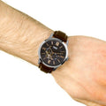 Fossil Townsman Automatic Black Dial Brown Leather Strap Watch for Men - ME3061