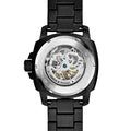 Fossil Modern Machine Automatic Silver Dial Black Steel Strap Watch for Men - ME3080