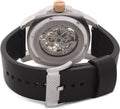 Fossil Modern Machine Automatic Skeleton Silver Dial Black Leather Strap Watch for Men - ME3082