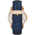 Fossil Grant Automatic Skeleton Navy Blue Dial Navy Blue Leather Strap Watch for Men - ME3102