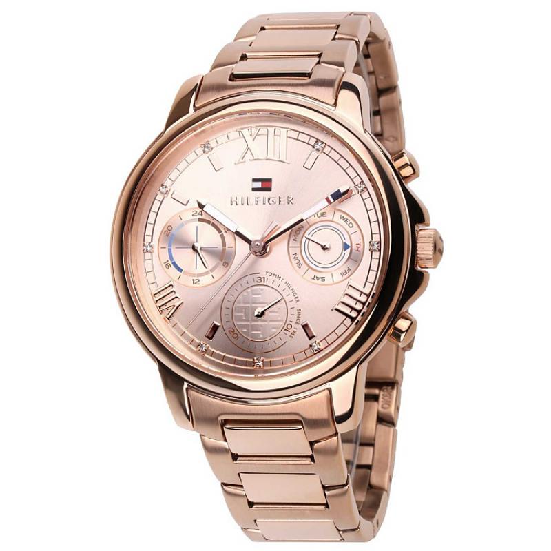 Tommy Hilfiger Claudia Rose Gold Dial Rose Gold Steel Strap Watch for Women - 1781743