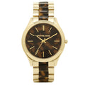 Michael Kors Slim Runway Tortoise Shell Dial Two Tone Steel Strap Watch for Women - MK4284