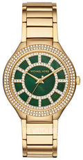 Michael Kors Kerry Green Dial Gold Steel Strap Watch for Women - MK3409