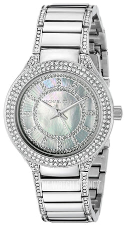 Michael Kors Kerry Mother of Pearl Dial Silver Strap Watch for Women - MK3480