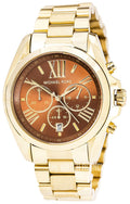 Michael Kors Bradshaw Brown Dial Gold Steel Strap Watch for Women - MK5502