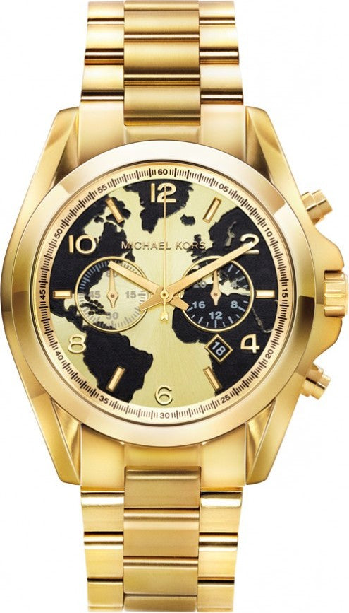 Michael Kors Bradshaw Stop Hunger Black Gold Dial Gold Steel Strap Watch for Women - MK6272