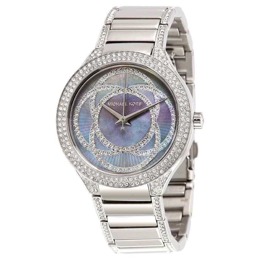 Michael Kors Kerry Mother of Pearl Dial Silver Strap Watch for Women - MK3480