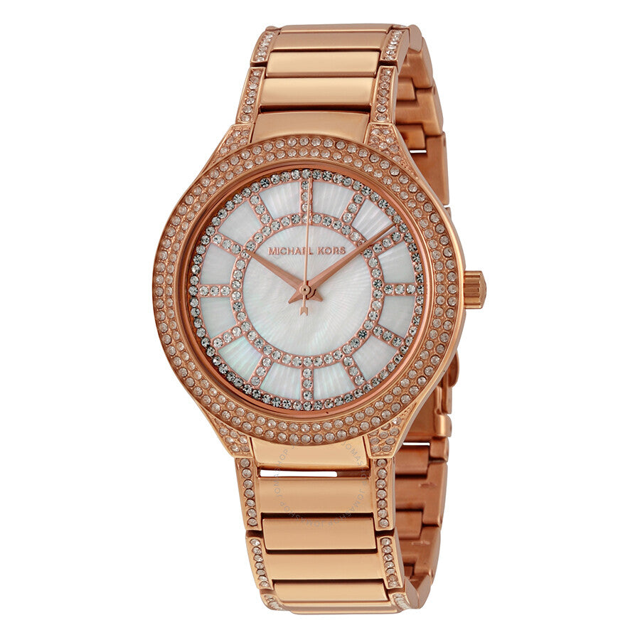 Michael Kors Kerry Mother of Pearl Dial Rose Gold Steel Strap Watch for Women - MK3313