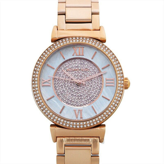 Michael Kors Kerry Mother of Pearl Dial Rose Gold Steel Strap Watch for Women - MK3333