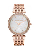 Michael Kors Darci Mother of Pearl Dial Rose Gold Steel Strap Watch for Women - MK3220