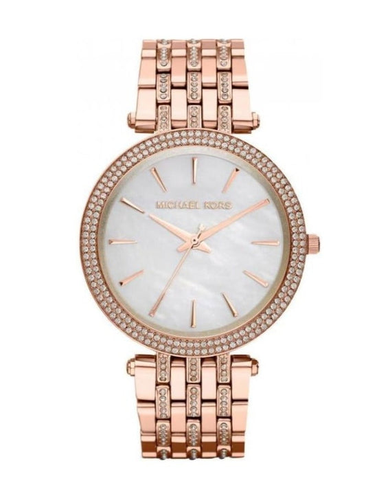 Michael Kors Darci Mother of Pearl Dial Rose Gold Steel Strap Watch for Women - MK3220