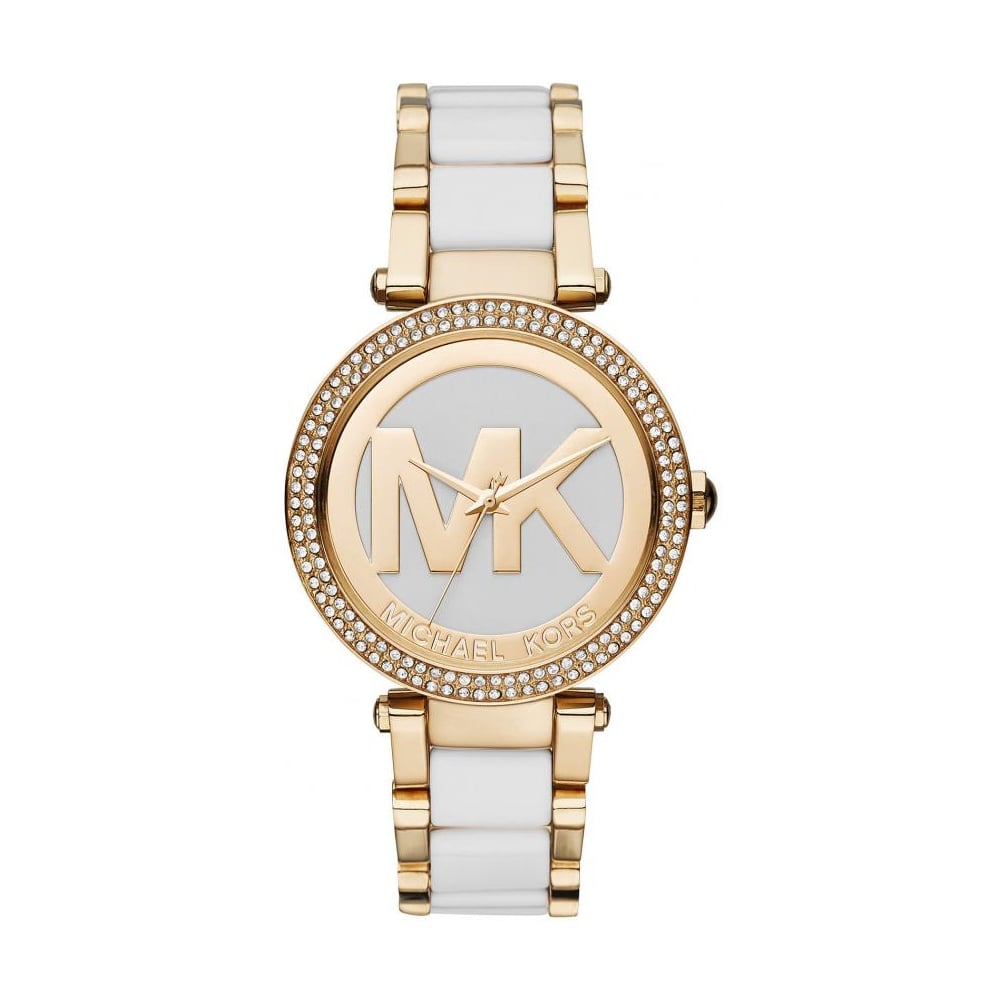 Michael Kors Parker White Dial Two Tone Steel Strap Watch for Women - MK6313