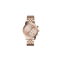 Michael Kors Ritz Chronograph Rose Gold Dial Rose Gold Steel Strap Watch for Women - MK6077