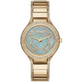 Michael Kors Kerry Mother of Pearl Dial Gold Steel Strap Watch for Women - MK3481