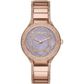 Michael Kors Kerry Purple Dial Rose Gold Stainless Steel Strap Watch for Women - MK3482