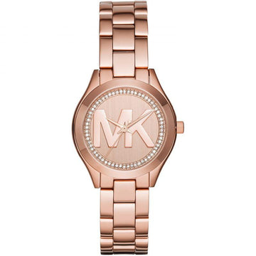 Michael Kors Slim Runway Rose Gold Dial Rose Gold Steel Strap Watch for Women - MK3549