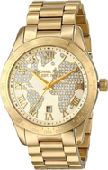 Michael Kors Layton Chronograph Gold Dial Gold Steel Strap Watch for Women - MK5959