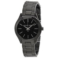 Michael Kors Mini Slim Runway Black Dial Black Steel Strap Watch for Women - MK3587