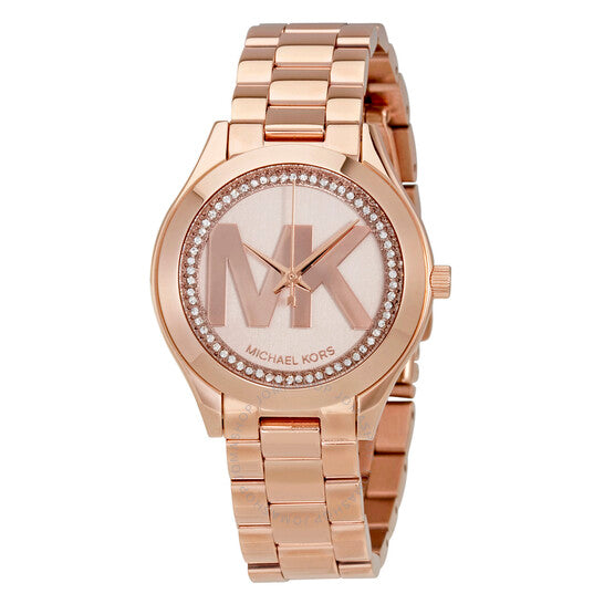 Michael Kors Slim Runway Rose Gold Dial Rose Gold Steel Strap Watch for Women - MK3549