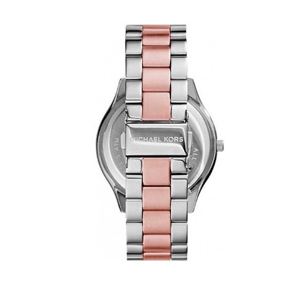 Michael Kors Runway White Dial Two Tone Stainless Steel Strp Watch for Women - MK3204A