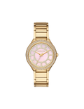 Michael Kors Kerry Mother of Pearl Dial Gold Steel Strap Watch for Women - MK3396