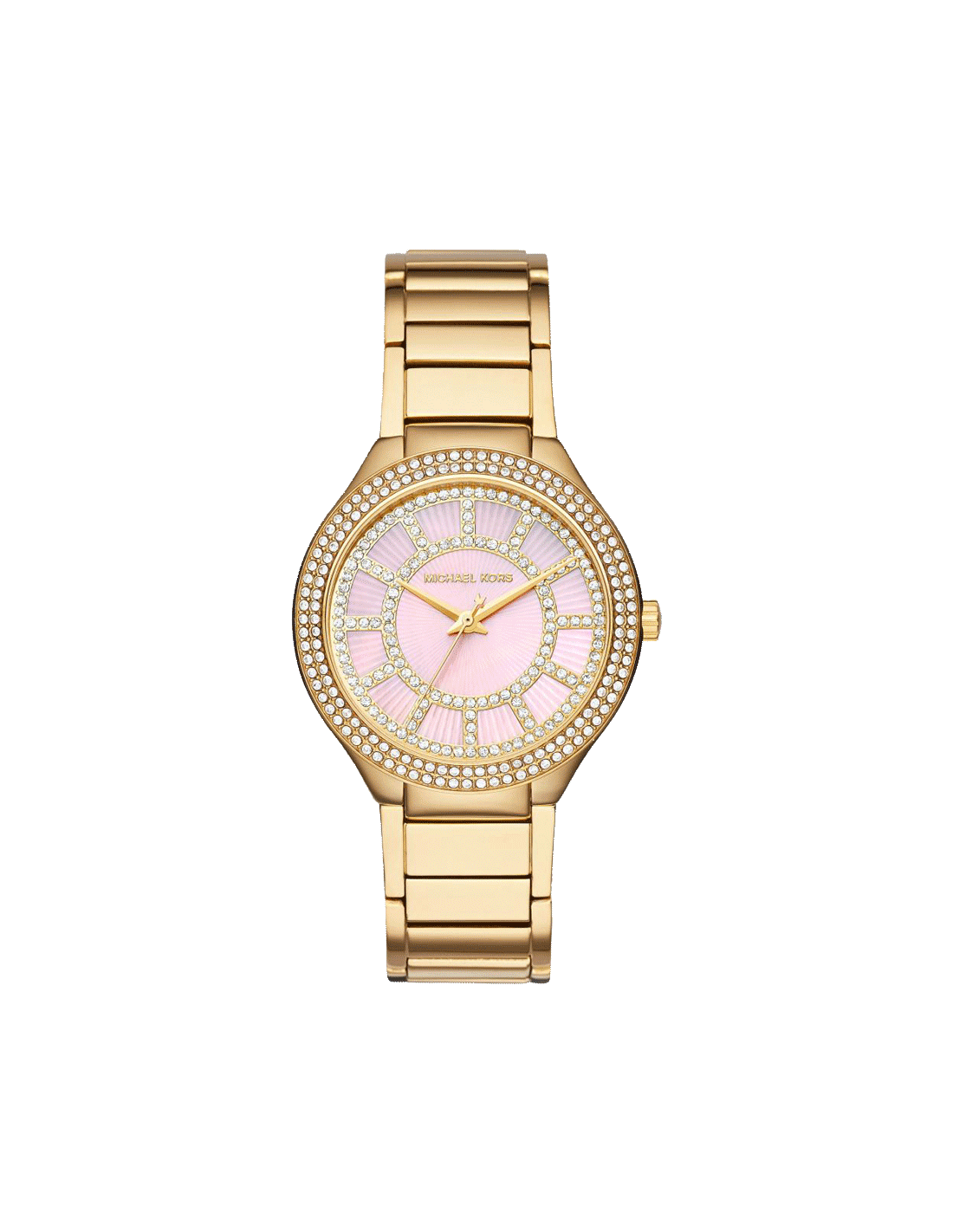 Michael Kors Kerry Mother of Pearl Dial Gold Steel Strap Watch for Women - MK3396