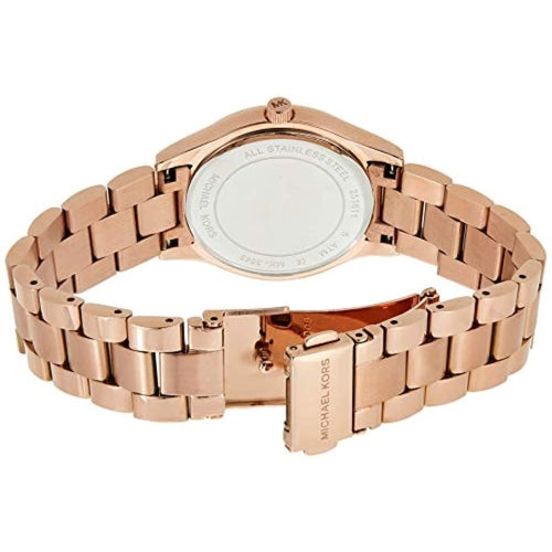 Michael Kors Slim Runway Rose Gold Dial Rose Gold Steel Strap Watch for Women - MK3549