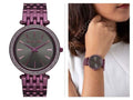 Michael Kors Darci Black Dial Purple Steel Strap Watch for Women - MK3554