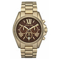 Michael Kors Bradshaw Brown Dial Gold Steel Strap Watch for Women - MK5502