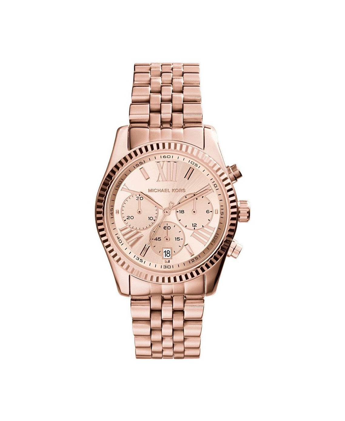 Michael Kors Lexington Rose Gold Dial Rose Gold Steel Strap Watch for Women - MK5569