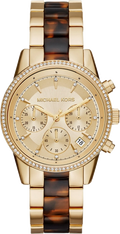 Michael Kors Ritz Gold Dial Two Tone Steel Strap Watch for Women - MK6322