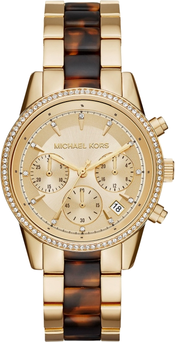 Michael Kors Ritz Gold Dial Two Tone Steel Strap Watch for Women - MK6322