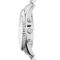 Michael Kors Lexington Chronograph Silver Dial Silver Steel Strap Watch for Men - MK8405