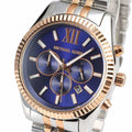 Michael Kors Lexington Chronograph Blue Dial Two Tone Steel Strap Watch for Men - MK8412