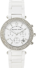 Michael Kors Parker White Dial White Ceramic Strap Watch for Women - MK5654