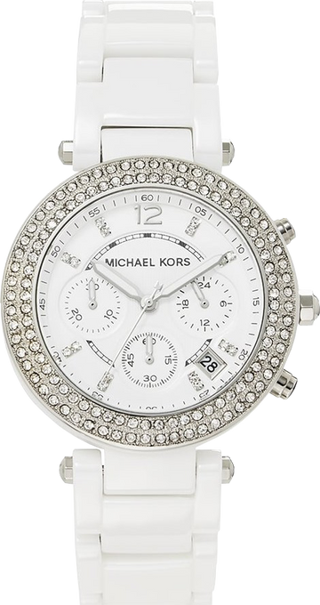 Michael Kors Parker White Dial White Ceramic Strap Watch for Women - MK5654