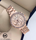 Michael Kors Parker Pink Dial Two Tone Steel Strap Watch for Women - MK5896