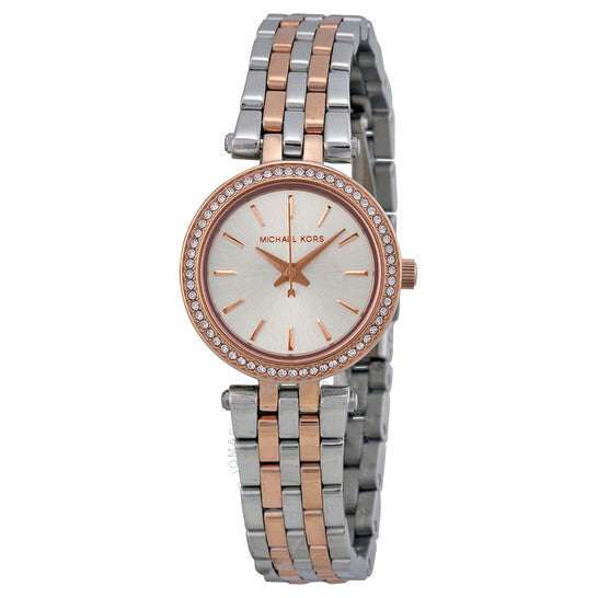 Michael Kors Darci Silver Dial Two Tone Steel Strap Watch for Women - MK3298