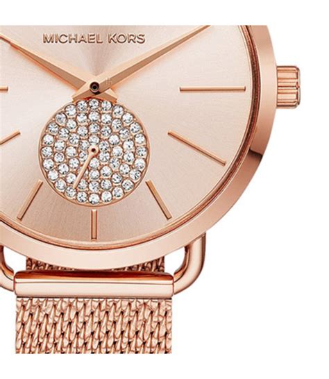 Michael Kors Portia Rose Gold Dial Rose Gold Mesh Bracelet Watch for Women - MK3845