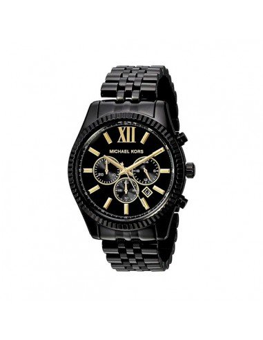 Michael Kors Lexington Black Dial Black Steel Strap Watch for Men - MK8603