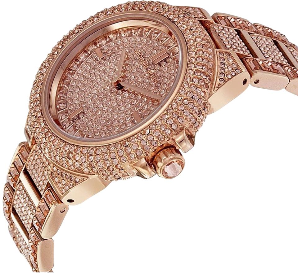 Michael Kors Camille Crystal Rose Gold Dial Rose Gold Steel Strap Watch for Women - MK5862