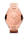 Michael Kors Slim Runway Rose Gold Dial Rose Gold Stainless Steel Strap Watch for Women - MK3197