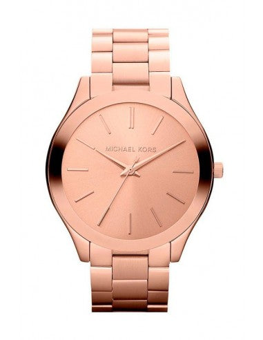 Michael Kors Slim Runway Rose Gold Dial Rose Gold Stainless Steel Strap Watch for Women - MK3197