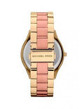 Michael Kors Slim Runway Pink Dial Two Tone Steel Strap Watch for Women - MK3493