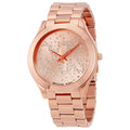 Michael Kors Slim Runway Rose Gold Dial Rose Gold Steel Strap Watch for Women - MK3591