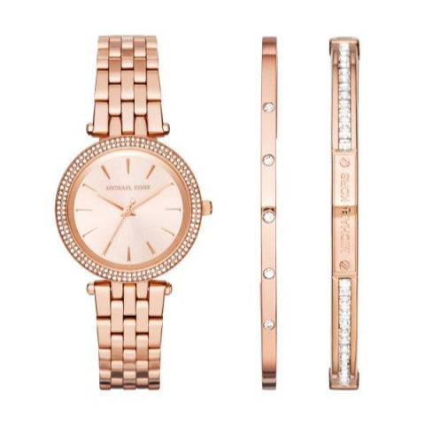 Michael Kors Darci Crystals Rose Gold Dial Rose Gold Steel Strap Watch for Women - MK3431