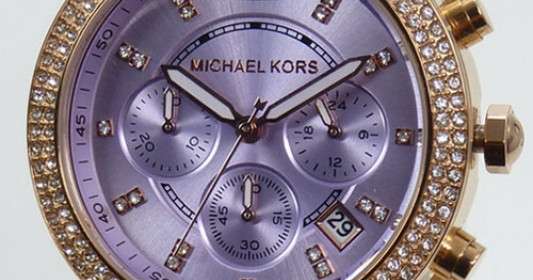 Michael Kors Parker Lilac Dial Gold Steel Strap Watch for Women - MK6169