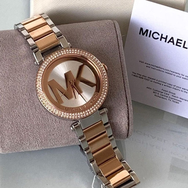 Michael Kors Parker Gold Dial Two Tone Steel Strap Watch for Women - MK6314