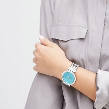 Michael Kors Darci Mother of Pearl Blue  Dial Silver Steel Strap Watch for Women - MK3515
