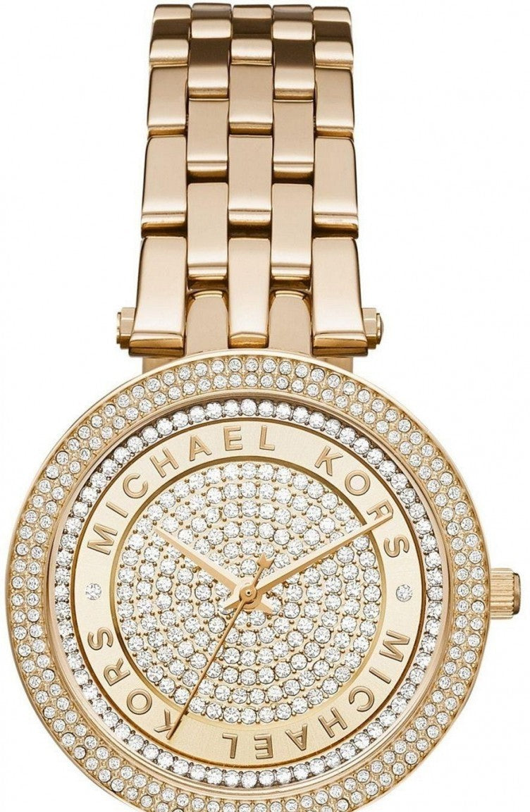 Michael Kors Darci Crystals Gold Dial Gold Steel Strap Watch for Women - MK3445